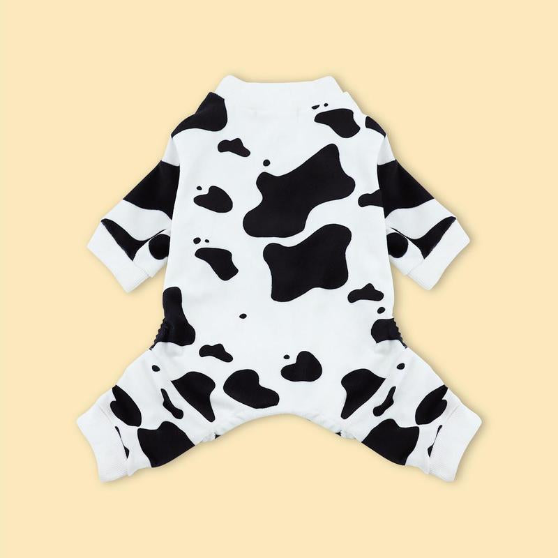 Cow Pattern Pet Pajama, Cute Pet Clothes, Comfortable Pet Sleepwear for Small Medium Large Dogs