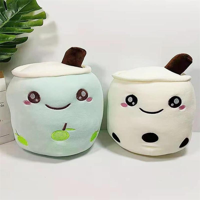 Cute Pet Bubble Tea Cup Plushie, 1 Count Cartoon Design Pet Plush Toy, Boba Milk Tea Pet Stuffed Toy