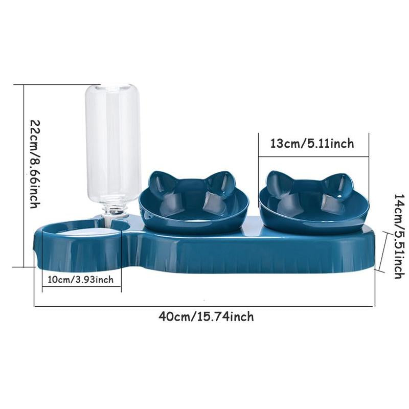 Pet Feeding Bowl Kit, Pet Feeder Base & Feeding Bowl & Large Capacity Drinking Bottle Combination, Pet Feeder, Pet Feeding Supplies for Cats & Dogs, Pet Products, Cat Stuff