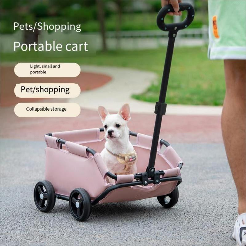 Foldable Pet Stroller, Lightweight Pet Carrier, Pet Travel Wheelchair, Easy to Carry Pet Carrier for Small Dogs & Cats