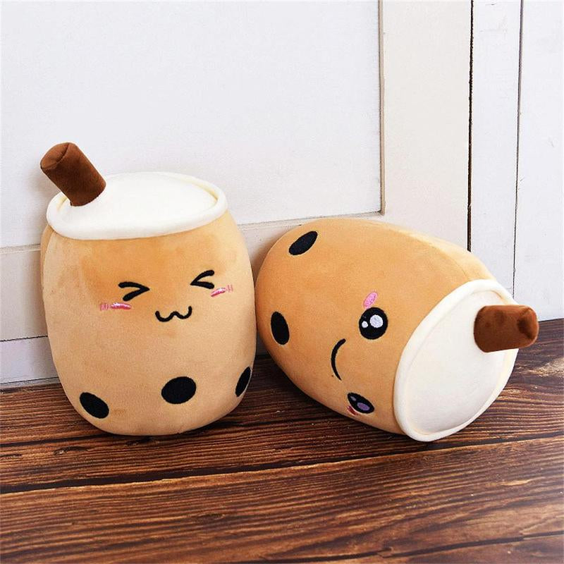 Cute Pet Bubble Tea Cup Plushie, 1 Count Cartoon Design Pet Plush Toy, Boba Milk Tea Pet Stuffed Toy