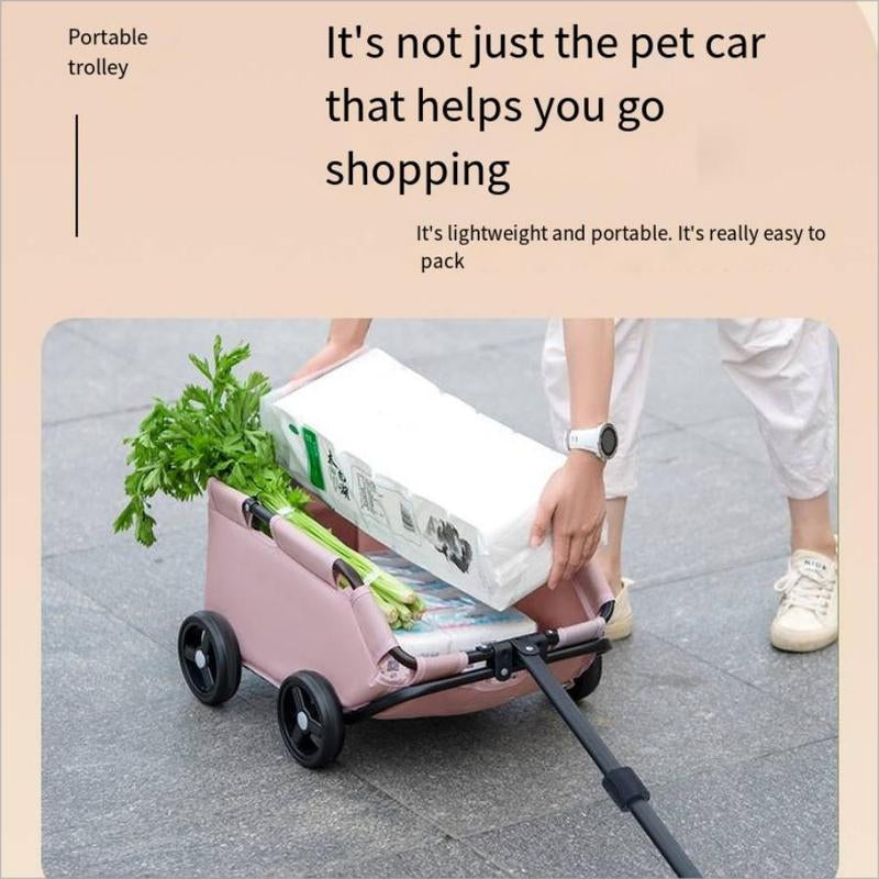 Foldable Pet Stroller, Lightweight Pet Carrier, Pet Travel Wheelchair, Easy to Carry Pet Carrier for Small Dogs & Cats