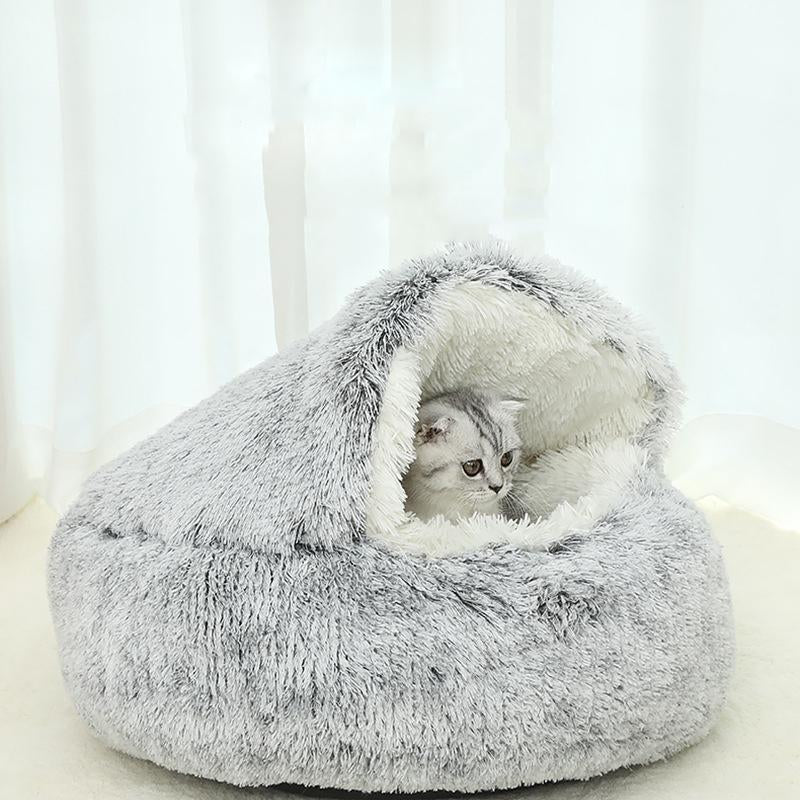Shell Shaped Semi-Enclosed Pet Bed, Warm Plush Pet Nest, Soft & Comfortable Pet Sleeping Bed, Pet Supplies for Indoor Outdoor Use