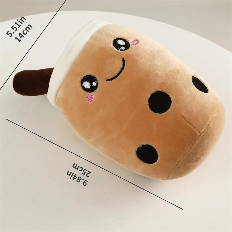 Cute Pet Bubble Tea Cup Plushie, 1 Count Cartoon Design Pet Plush Toy, Boba Milk Tea Pet Stuffed Toy