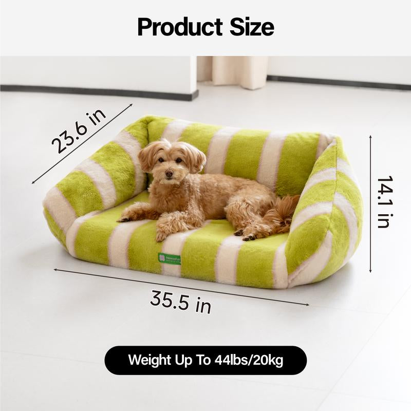 Mewoofun Extra Large Human-Pet Couch Sofa Dog Bed - 35.5 X 23.6 Inches Fluffy Big Dog Bed Pet Couch & Warm Surrounding Pet Sofa Pet Couch