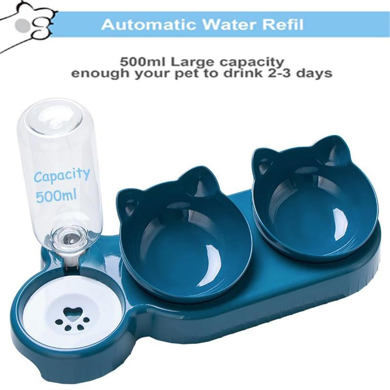 Pet Feeding Bowl Kit, Pet Feeder Base & Feeding Bowl & Large Capacity Drinking Bottle Combination, Pet Feeder, Pet Feeding Supplies for Cats & Dogs, Pet Products, Cat Stuff