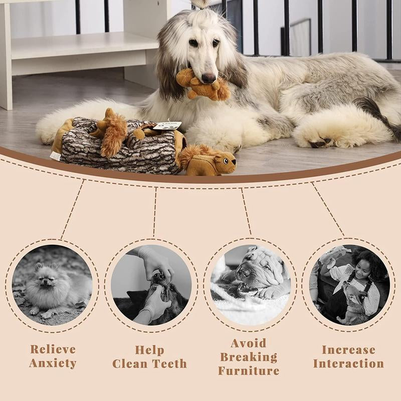 Durable Squeak Squirrel Dog Toy, 1 Set Cartoon Pet Plush Toy, Indoor and Outdoor Fun Pet Interactive Toy, Pet Sound Toy, Pet Supplies, Pet Products, Stocking Fillers Gift
