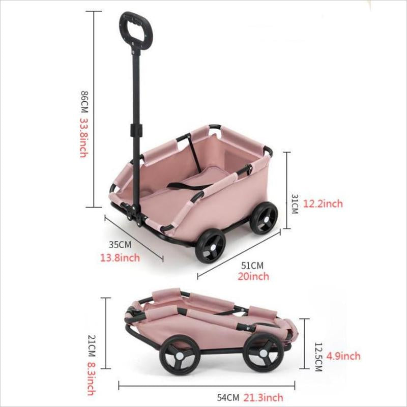 Foldable Pet Stroller, Lightweight Pet Carrier, Pet Travel Wheelchair, Easy to Carry Pet Carrier for Small Dogs & Cats