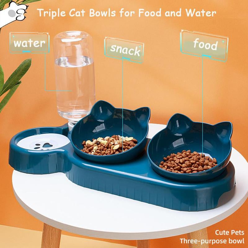 Pet Feeding Bowl Kit, Pet Feeder Base & Feeding Bowl & Large Capacity Drinking Bottle Combination, Pet Feeder, Pet Feeding Supplies for Cats & Dogs, Pet Products, Cat Stuff