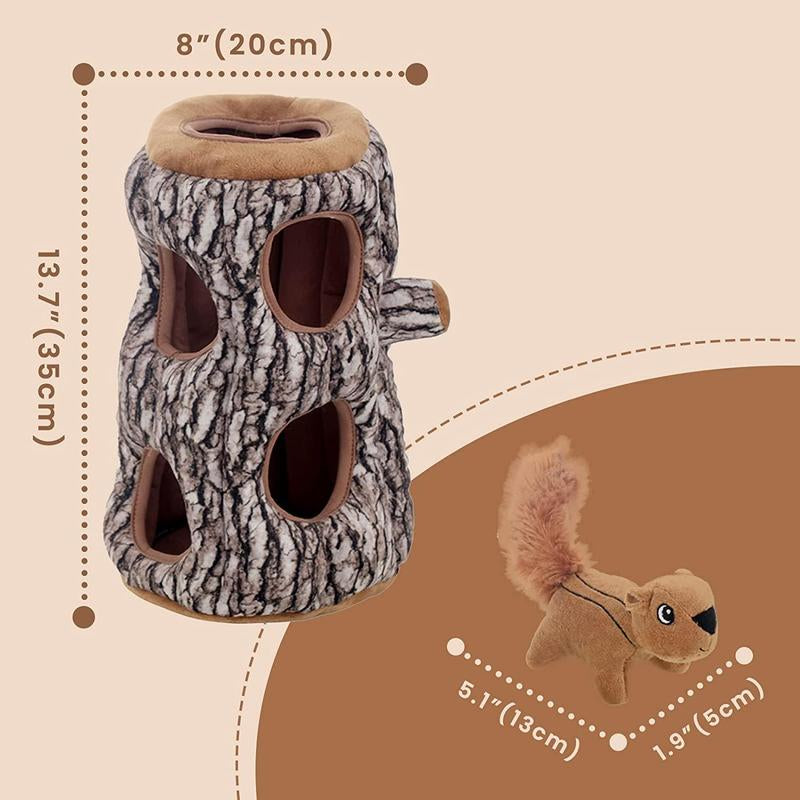 Durable Squeak Squirrel Dog Toy, 1 Set Cartoon Pet Plush Toy, Indoor and Outdoor Fun Pet Interactive Toy, Pet Sound Toy, Pet Supplies, Pet Products, Stocking Fillers Gift