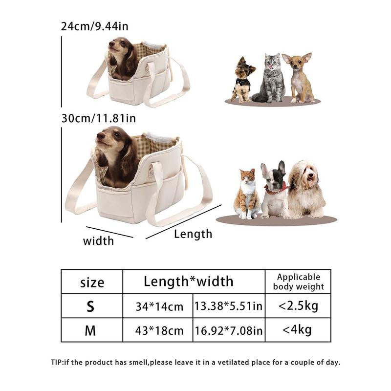 Pet Travel Bag, 1 Set Breathable Soft-Sided Pet Travel Carrier for Cats, Dogs Puppy Comfort Foldable Pet Bag, Pet Travel Bag