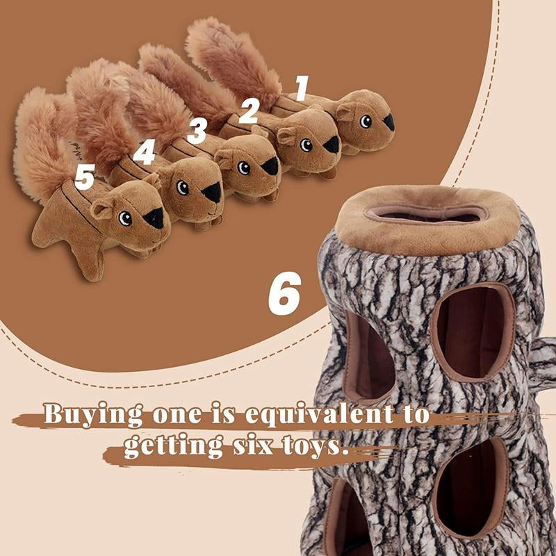 Durable Squeak Squirrel Dog Toy, 1 Set Cartoon Pet Plush Toy, Indoor and Outdoor Fun Pet Interactive Toy, Pet Sound Toy, Pet Supplies, Pet Products, Stocking Fillers Gift