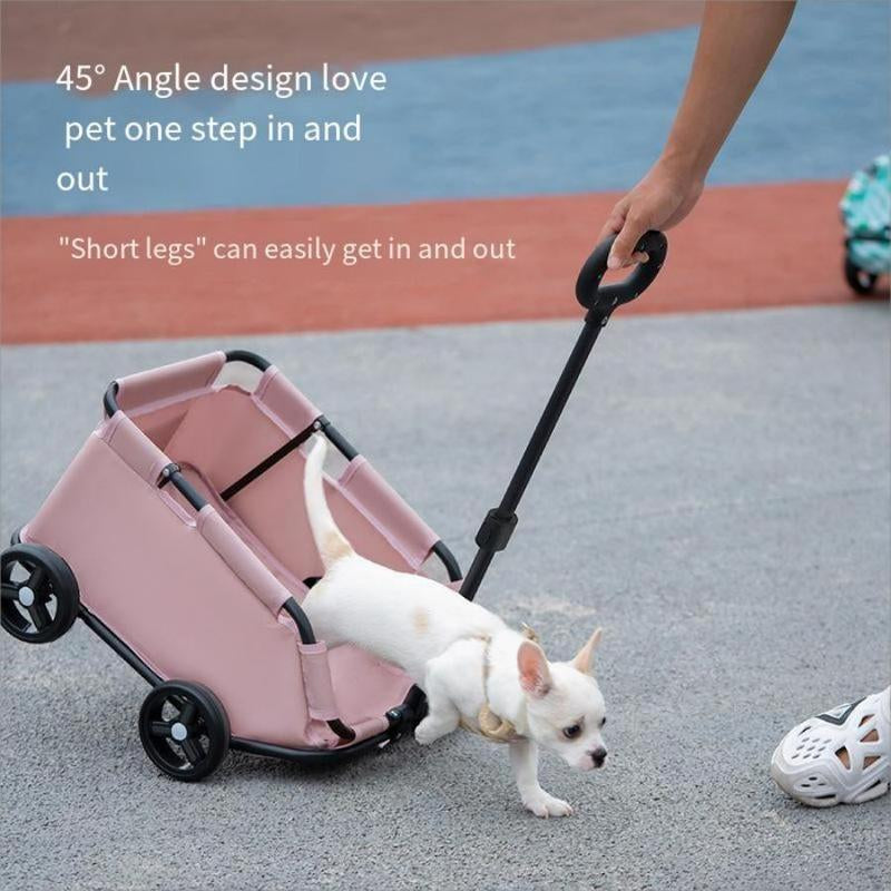 Foldable Pet Stroller, Lightweight Pet Carrier, Pet Travel Wheelchair, Easy to Carry Pet Carrier for Small Dogs & Cats