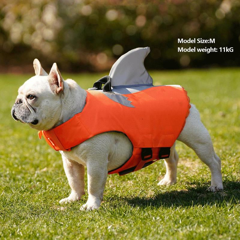 Shark Fin Design Pet Life Jacket - Reflective and Breathable Swimming Vest for Dogs and Cats