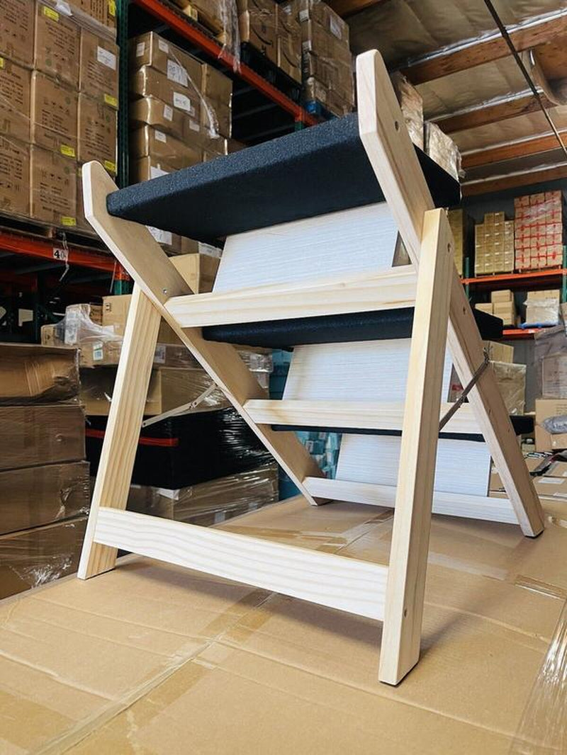 Wood Pet Stairs/Pet Steps - Foldable 3 Levels Dog Stairs & Ramp Perfect