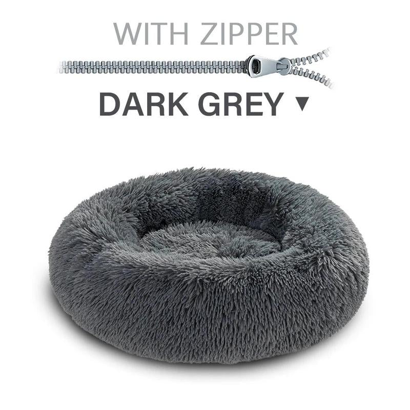 Decor Cat round Detachable Zippered Pet Bed, Soft Plush Pet Bed, Pet Supplies for Small Medium Large Dogs & Cats