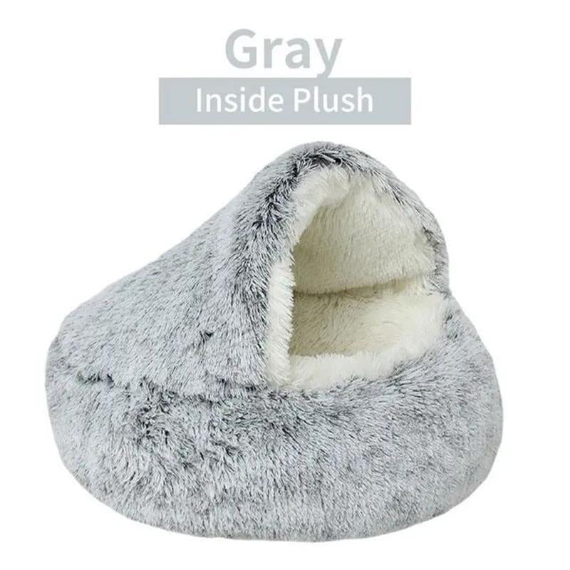 Shell Shaped Semi-Enclosed Pet Bed, Warm Plush Pet Nest, Soft & Comfortable Pet Sleeping Bed, Pet Supplies for Indoor Outdoor Use