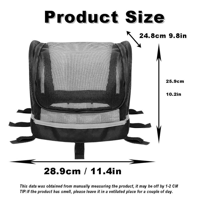Grid Design Bicycle Pet Carrier, Breathable Bicycle Pet Net, Zipper Pet Protective Cover, Dog & Cat Accessories for Outdoor Cycling