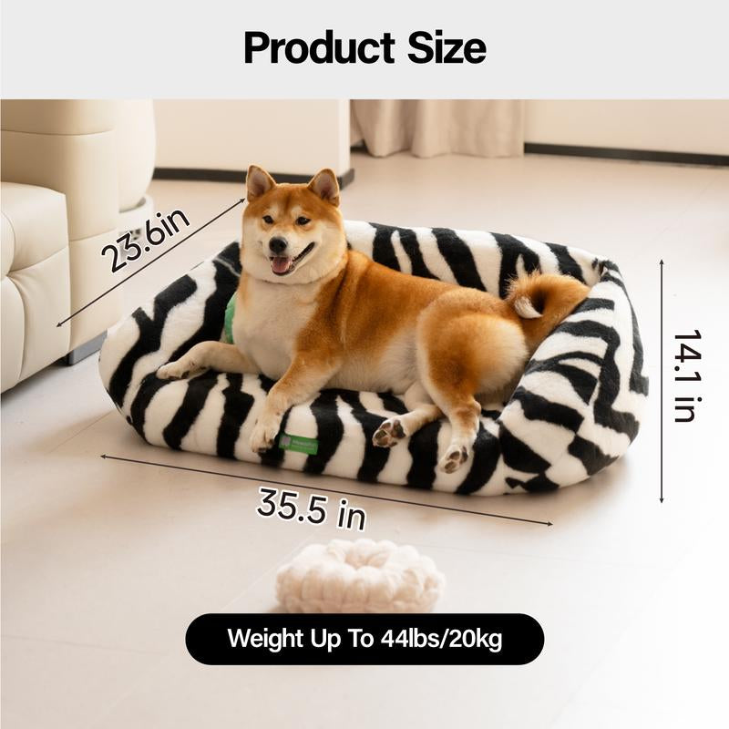 Mewoofun Extra Large Human-Pet Couch Sofa Dog Bed - 35.5 X 23.6 Inches Fluffy Big Dog Bed Pet Couch & Warm Surrounding Pet Sofa Pet Couch