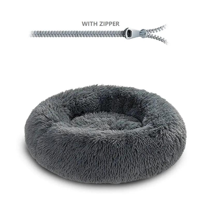 Decor Cat round Detachable Zippered Pet Bed, Soft Plush Pet Bed, Pet Supplies for Small Medium Large Dogs & Cats