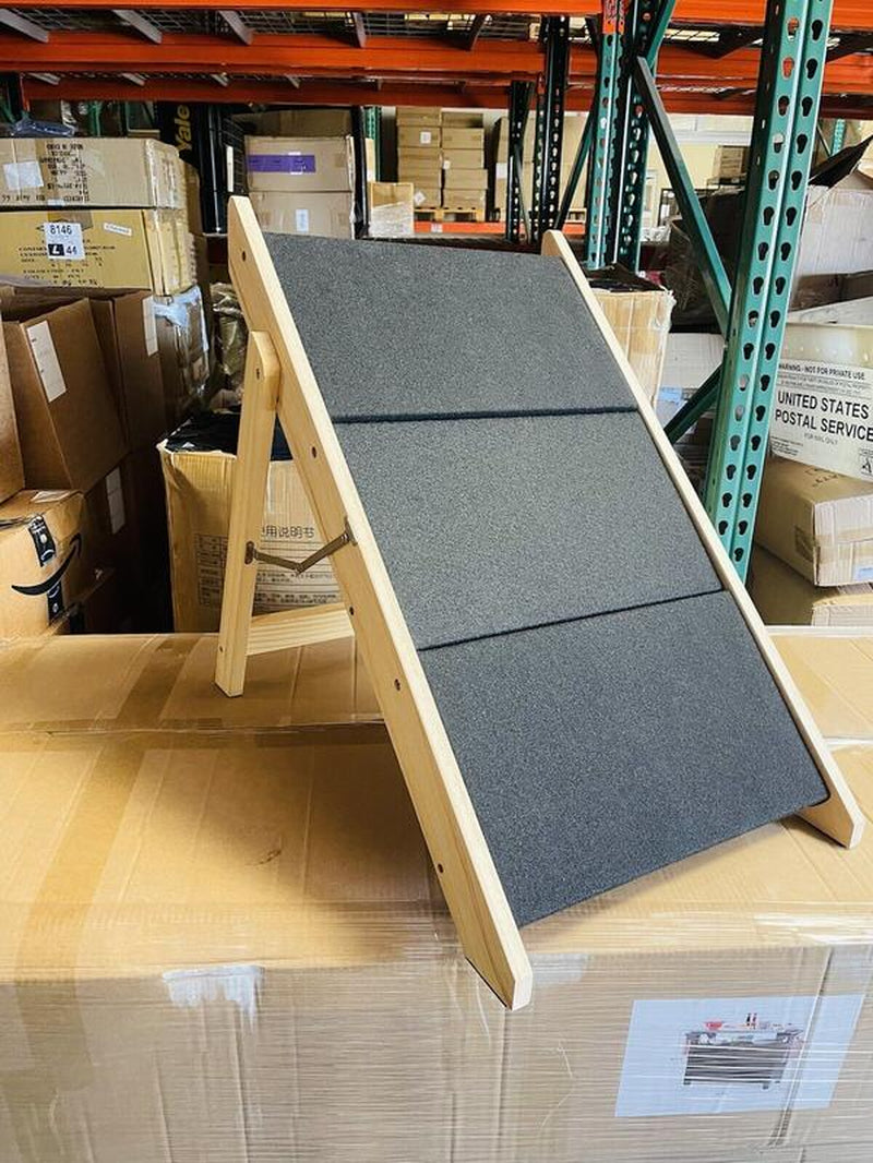 Wood Pet Stairs/Pet Steps - Foldable 3 Levels Dog Stairs & Ramp Perfect