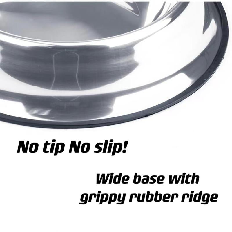 Stainless Steel Pet Bowl, 1 Count Anti-Slip Wide Rubber Base Pet Feeding Bowl for Small Cats and Dogs, Pet Food Bowl, Pet Drinking Bowl