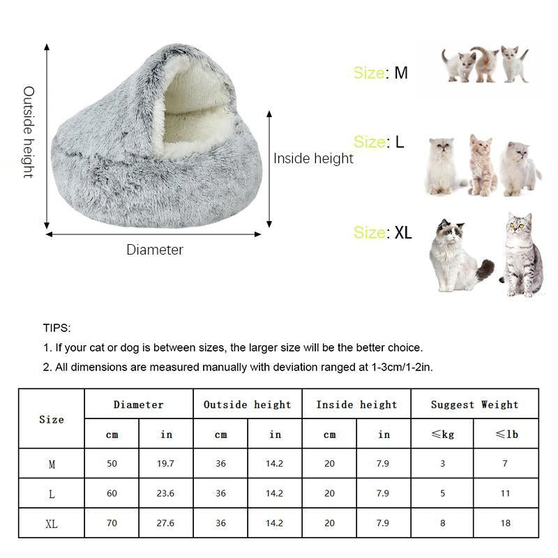 Shell Shaped Semi-Enclosed Pet Bed, Warm Plush Pet Nest, Soft & Comfortable Pet Sleeping Bed, Pet Supplies for Indoor Outdoor Use