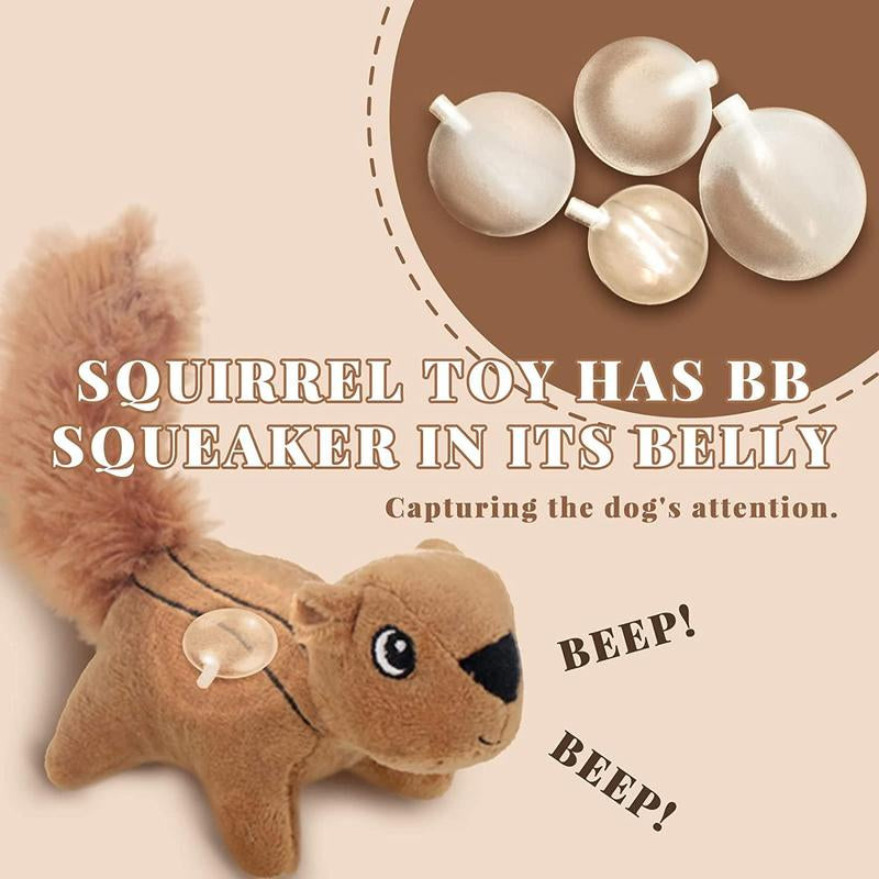 Durable Squeak Squirrel Dog Toy, 1 Set Cartoon Pet Plush Toy, Indoor and Outdoor Fun Pet Interactive Toy, Pet Sound Toy, Pet Supplies, Pet Products, Stocking Fillers Gift