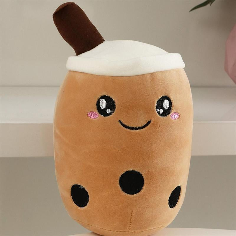 Cute Pet Bubble Tea Cup Plushie, 1 Count Cartoon Design Pet Plush Toy, Boba Milk Tea Pet Stuffed Toy
