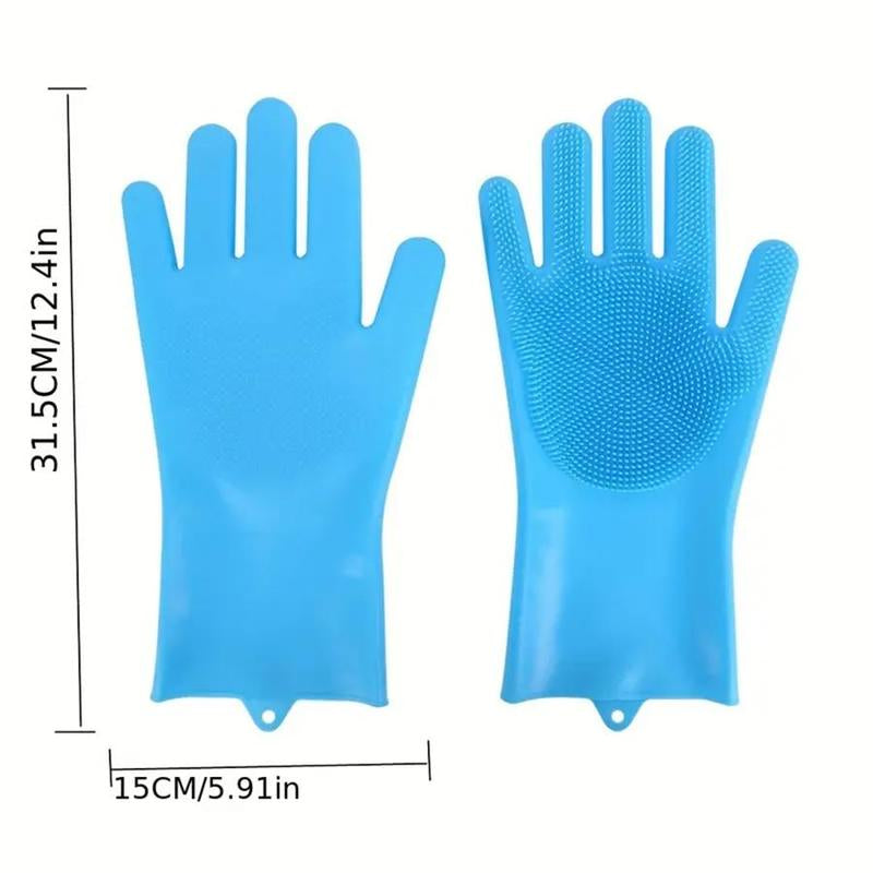 Comfort Cat Grooming Gloves, 1 Pair Pet Bath Gloves, Silicone Pet Bath Massage Brush, Durable Pet Grooming Gloves, Pet Bathing Accessories, Cat Supplies Dog Supplies for Home & Travel