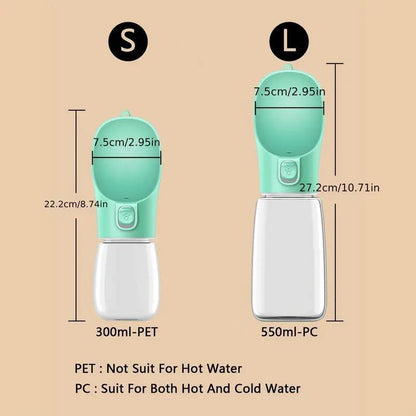 Portable Pet Dog Water Bottle, 1 Count Solid Color Pet Drinking Bowl with Rope, Pet Feeding Supplies for Outdoor Travel