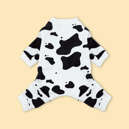 Cow Pattern Pet Pajama, Cute Pet Clothes, Comfortable Pet Sleepwear for Small Medium Large Dogs