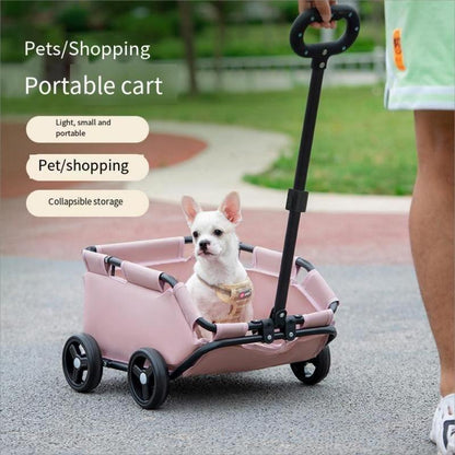 Foldable Pet Stroller, Lightweight Pet Carrier, Pet Travel Wheelchair, Easy to Carry Pet Carrier for Small Dogs & Cats