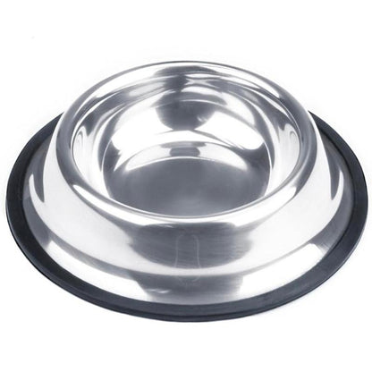 Stainless Steel Pet Bowl, 1 Count Anti-Slip Wide Rubber Base Pet Feeding Bowl for Small Cats and Dogs, Pet Food Bowl, Pet Drinking Bowl