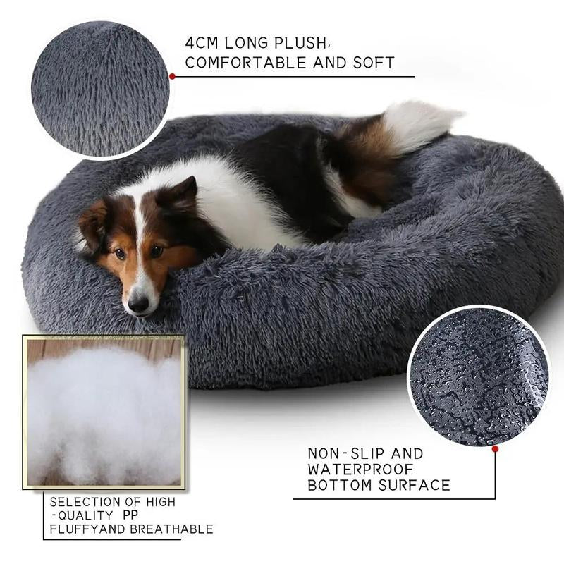 Decor Cat round Detachable Zippered Pet Bed, Soft Plush Pet Bed, Pet Supplies for Small Medium Large Dogs & Cats