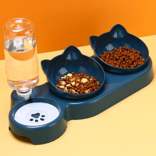 Pet Feeding Bowl Kit, Pet Feeder Base & Feeding Bowl & Large Capacity Drinking Bottle Combination, Pet Feeder, Pet Feeding Supplies for Cats & Dogs, Pet Products, Cat Stuff