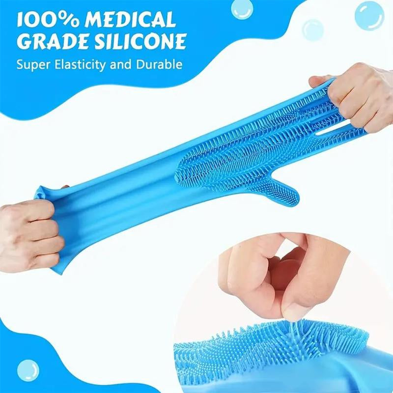 Comfort Cat Grooming Gloves, 1 Pair Pet Bath Gloves, Silicone Pet Bath Massage Brush, Durable Pet Grooming Gloves, Pet Bathing Accessories, Cat Supplies Dog Supplies for Home & Travel