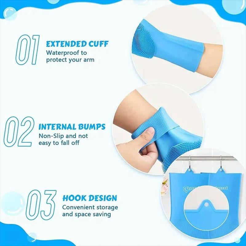 Comfort Cat Grooming Gloves, 1 Pair Pet Bath Gloves, Silicone Pet Bath Massage Brush, Durable Pet Grooming Gloves, Pet Bathing Accessories, Cat Supplies Dog Supplies for Home & Travel