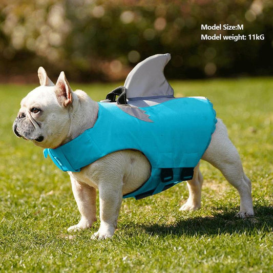 Shark Fin Design Pet Life Jacket - Reflective and Breathable Swimming Vest for Dogs and Cats