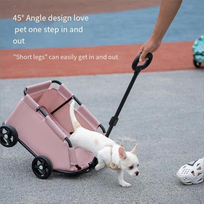 Foldable Pet Stroller, Lightweight Pet Carrier, Pet Travel Wheelchair, Easy to Carry Pet Carrier for Small Dogs & Cats
