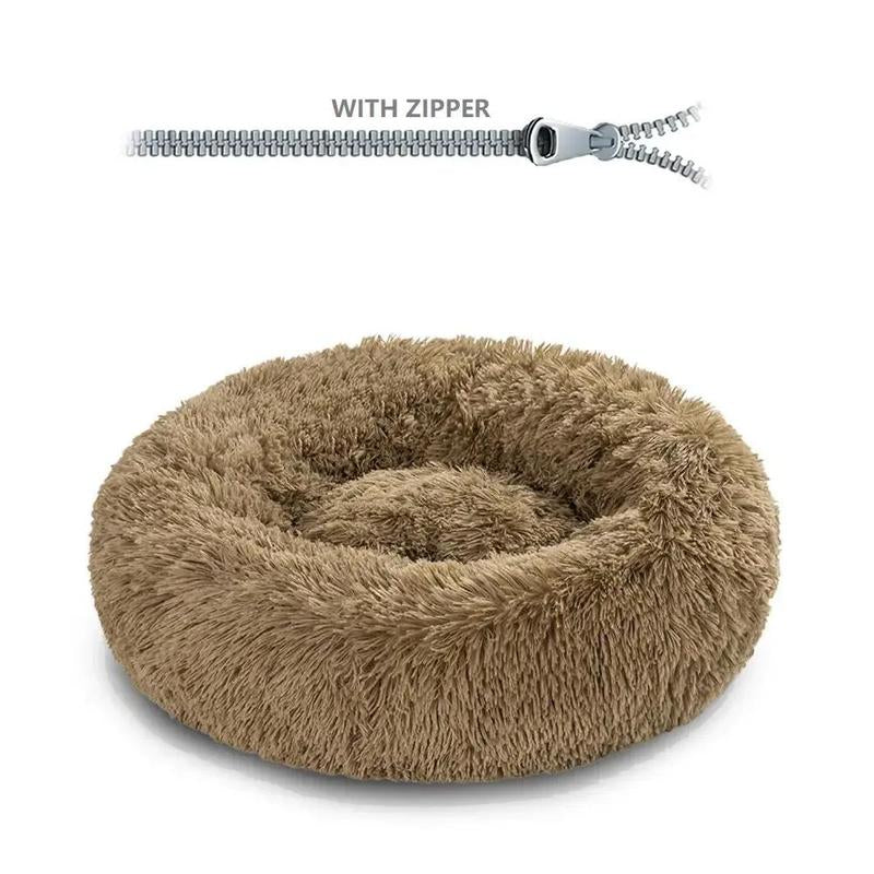 Decor Cat round Detachable Zippered Pet Bed, Soft Plush Pet Bed, Pet Supplies for Small Medium Large Dogs & Cats