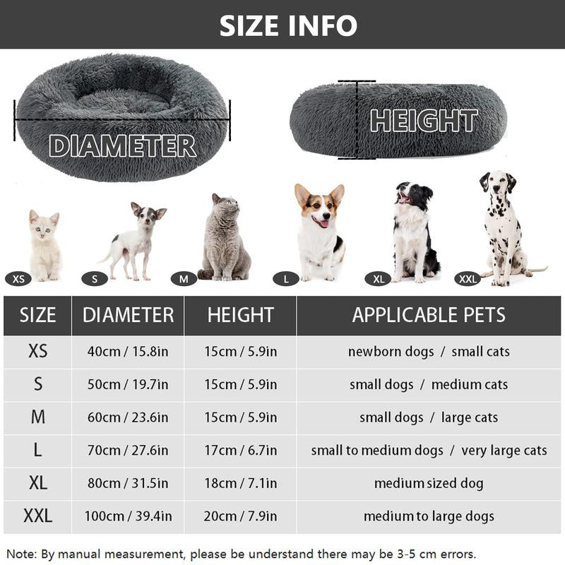 Decor Cat round Detachable Zippered Pet Bed, Soft Plush Pet Bed, Pet Supplies for Small Medium Large Dogs & Cats