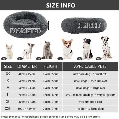 Decor Cat round Detachable Zippered Pet Bed, Soft Plush Pet Bed, Pet Supplies for Small Medium Large Dogs & Cats