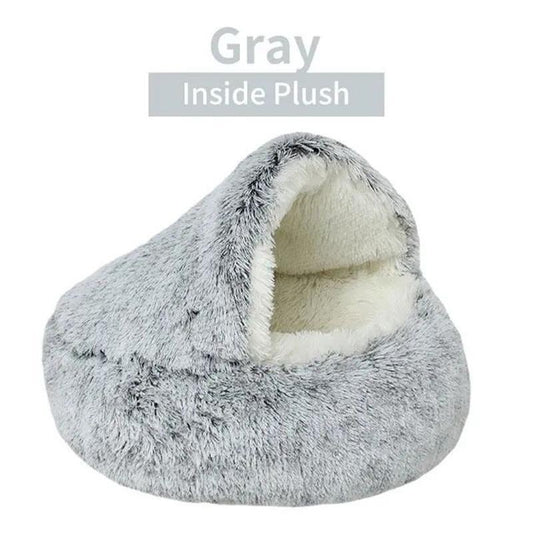 Shell Shaped Semi-Enclosed Pet Bed, Warm Plush Pet Nest, Soft & Comfortable Pet Sleeping Bed, Pet Supplies for Indoor Outdoor Use