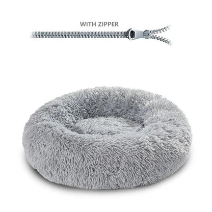Decor Cat round Detachable Zippered Pet Bed, Soft Plush Pet Bed, Pet Supplies for Small Medium Large Dogs & Cats