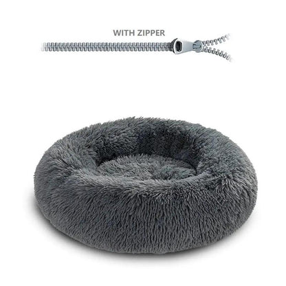 Decor Cat round Detachable Zippered Pet Bed, Soft Plush Pet Bed, Pet Supplies for Small Medium Large Dogs & Cats