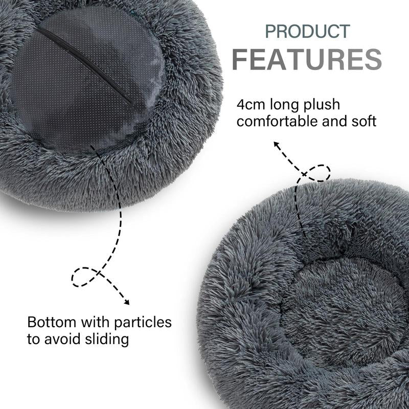 Decor Cat round Detachable Zippered Pet Bed, Soft Plush Pet Bed, Pet Supplies for Small Medium Large Dogs & Cats