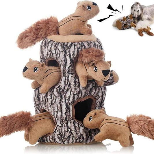 Durable Squeak Squirrel Dog Toy, 1 Set Cartoon Pet Plush Toy, Indoor and Outdoor Fun Pet Interactive Toy, Pet Sound Toy, Pet Supplies, Pet Products, Stocking Fillers Gift