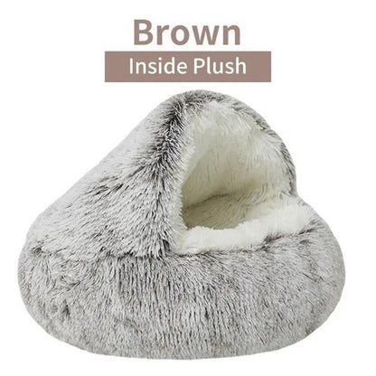Shell Shaped Semi-Enclosed Pet Bed, Warm Plush Pet Nest, Soft & Comfortable Pet Sleeping Bed, Pet Supplies for Indoor Outdoor Use